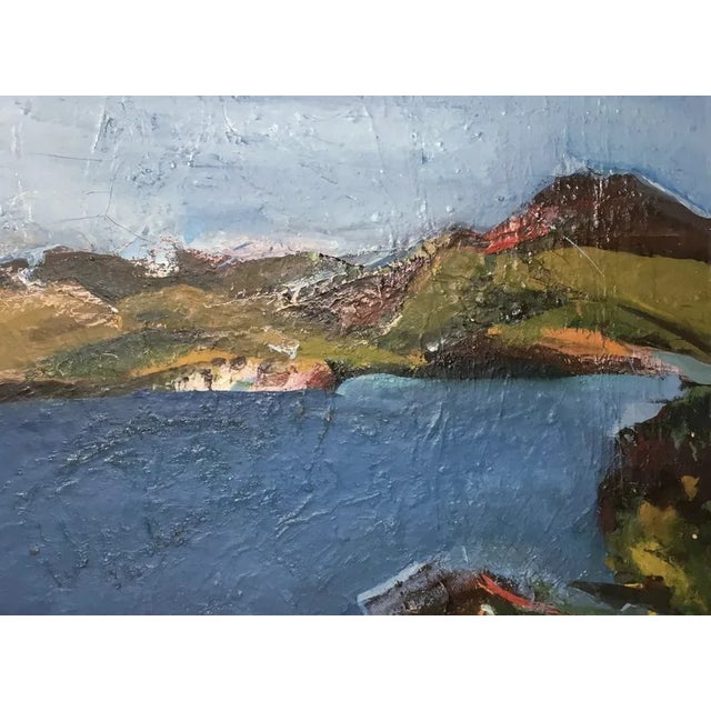 Mid Century Modern Gesso and Oil on Canvas Impasto Coastal Landscape Painting by Ann Stevenson