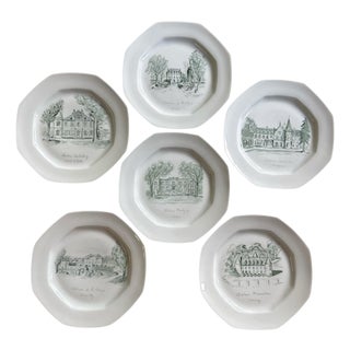 French Limoges Castle Plates, S/6 For Sale