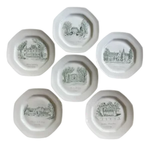 French Limoges Castle Plates, S/6
