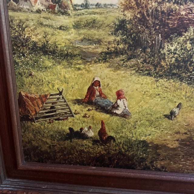 20th Century Reproduction of Vintage James Edward Meadows Canvas Print of Cottage Landscape Titled Rustic Peace Framed Signed Made by John Wanamaker For Sale In Washington DC - Image 6 of 11