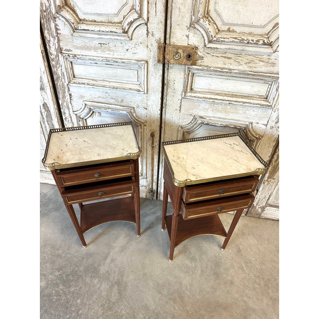 Red Vintage Mahogany Bedside Tables, 1960s, Set of 2 For Sale - Image 8 of 11