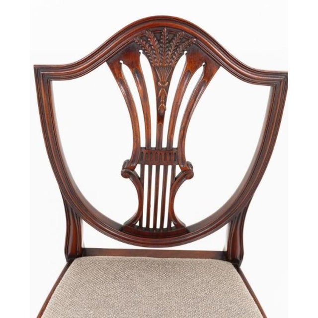 Wood Regency Revival Shield Back Dining Chairs in Mahogany, 1920s, Set of 8 For Sale - Image 7 of 7