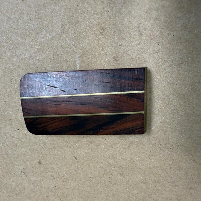 Mid-Century Modern 1970s Modernist Money Clip Wood and Brass For Sale - Image 3 of 6