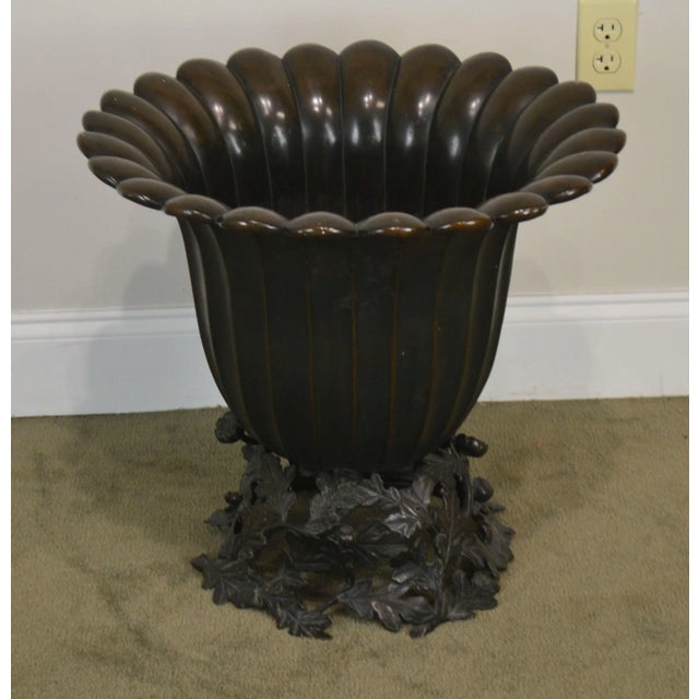 Japanese Vintage Bronze Lotus Urn For Sale - Image 4 of 13