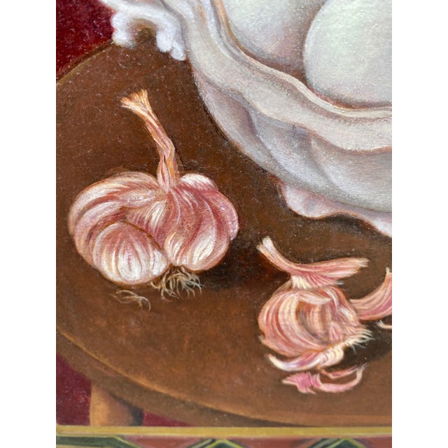 Wood 1990s Oil on Wood Panel Painting by Valerie Von Betzen For Sale - Image 7 of 7