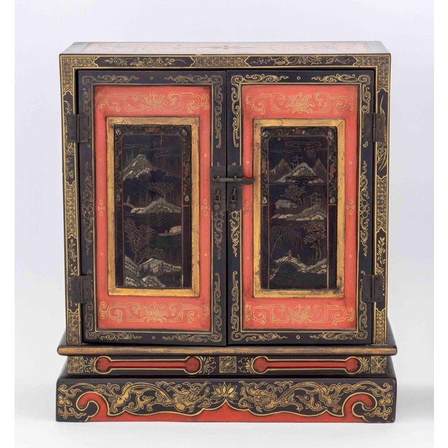 Chinese Lacquer Temple Cabinets, Pair For Sale - Image 4 of 15