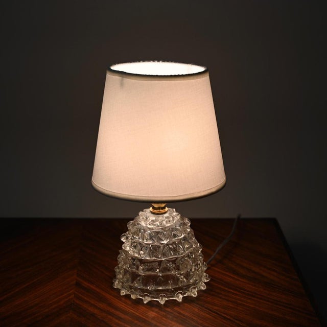 Murano Rostrato Glass and Brass Table Lamps by Barovier, Italy, 1940s, Set of 2 For Sale - Image 15 of 18