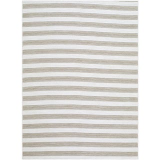 Outdoor Cabana Stripe Rug in Tan, 9x12 For Sale
