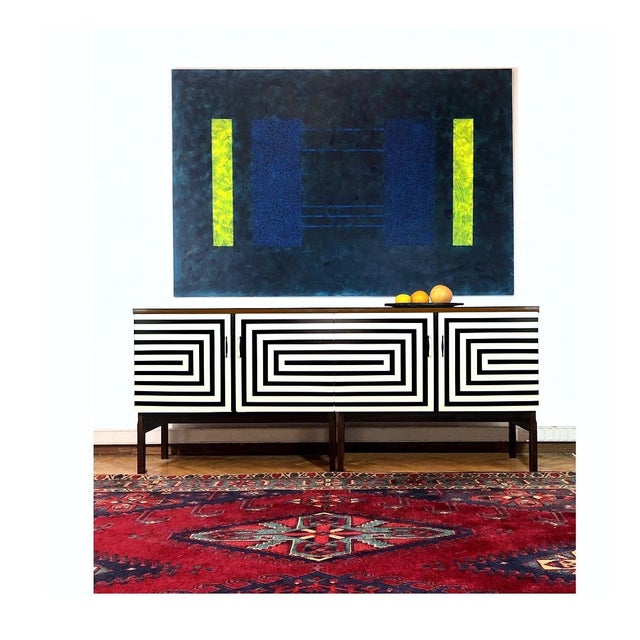 Modular Sideboard with Op Art Motif, 1970s, Set of 2 For Sale - Image 6 of 10