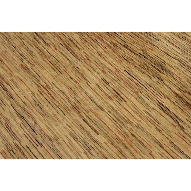 Modern Gabbeh Beige/Rust Wool Rug - 4'0'' X 5'9'' For Sale - Image 4 of 10