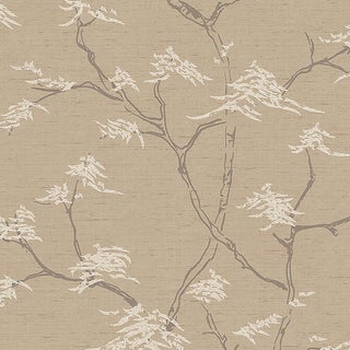 Sample - Borastapeter Temple Tree Wallpaper in Stone For Sale