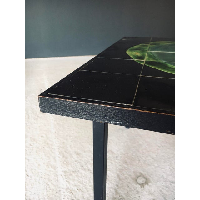 Black Mid-Century Studio Ceramic Tile Coffee Tabe, Belgium, 1960s For Sale - Image 8 of 17