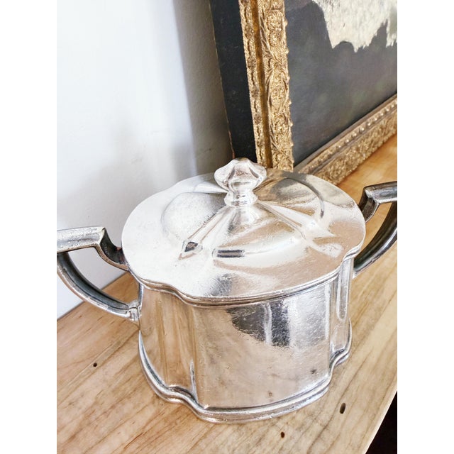 Reed & Barton Vintage Silver Plated New York Central Railroad Sugar Bowl For Sale - Image 4 of 6
