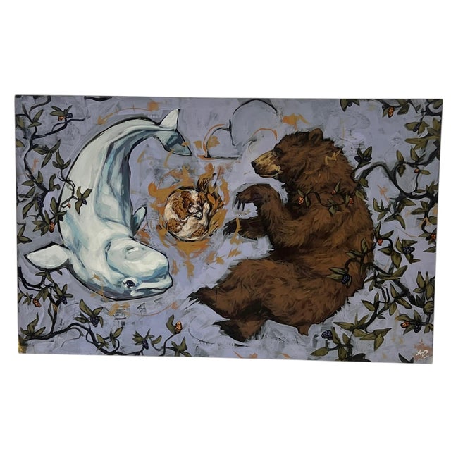 1970s Mid Century Modern Mixed Media Abstract Whimsy Painting on Board Framed Signed For Sale - Image 5 of 10