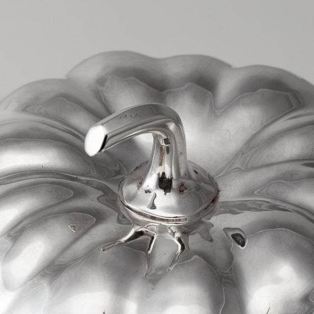 Vintage Italian Silver Plated Pumpkin Ice Bucket by Teghini. 1970 For Sale - Image 9 of 14
