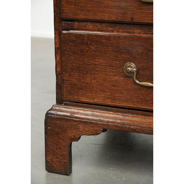 Antique English Oak Secretaire with Leather Top, 1700s For Sale - Image 14 of 16