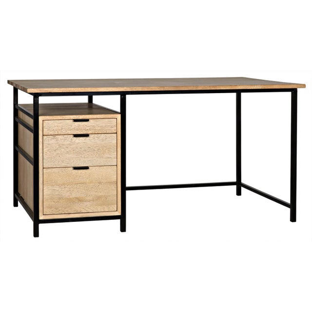 Wood NOIR Nabucco Desk, Bleached Walnut and Metal For Sale - Image 7 of 7