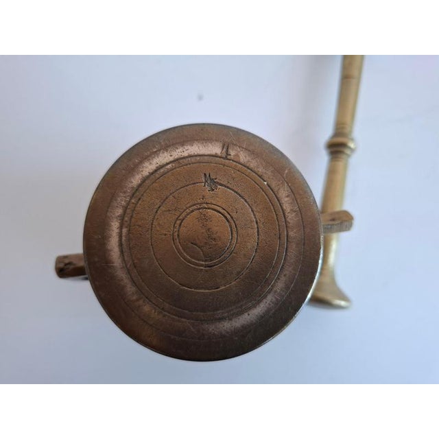 Antique Art Deco Brass Apothecary Mortar and Pestle, Former Czechoslovakia, 1930s, Set of 2 For Sale - Image 6 of 17