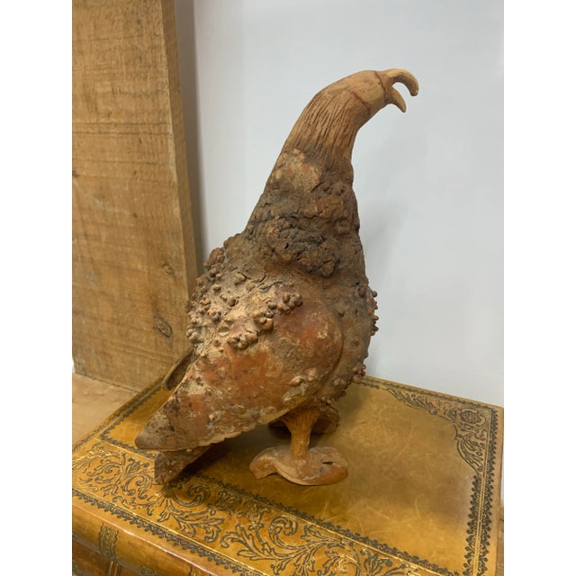 Wood Vintage Folk Art Gourd Falcon Sculpture For Sale - Image 7 of 8