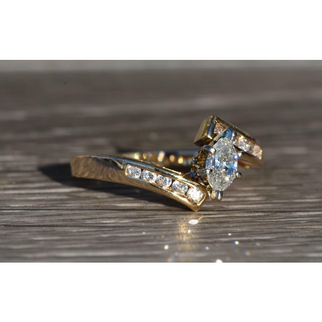 Metal The Brookwood: Ladies 14K Bypass Style Diamond Engagement Ring For Sale - Image 7 of 10