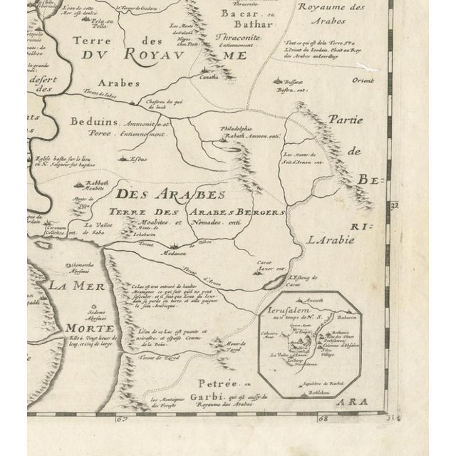 Gold Antique Map of Holy Land from Rue De La Rue Paris, 1700 For Sale - Image 8 of 11