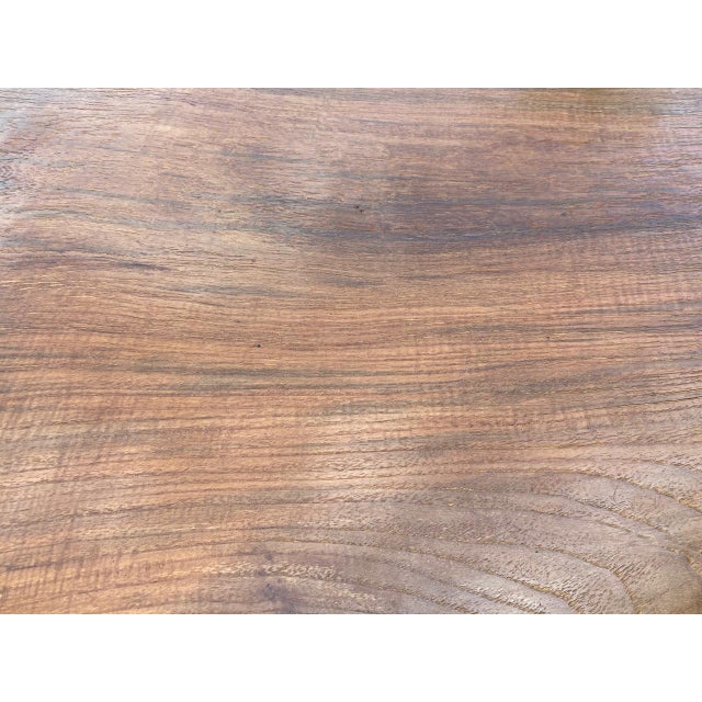 Andrianna Shamaris Midcentury Couture Teak Round Table with Butterflies Inlaid For Sale In New York - Image 6 of 18