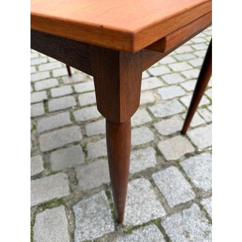 2000 - 2009 Extendable Teak Dining Table with Oak Legs For Sale - Image 5 of 11