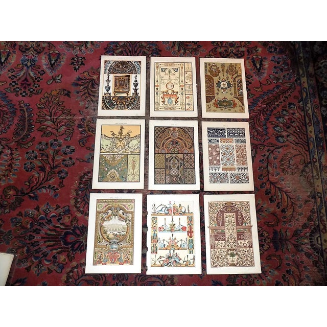 Antique 19th Century Folio Size Ornamental Design Lithographs - Matallic Inks - Set of 9 For Sale - Image 9 of 9