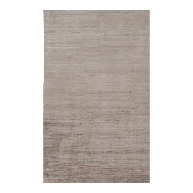Rug & Kilim’s Oversized Modern Textural Rug in Brown, White and Beige Striae - 11x18 For Sale