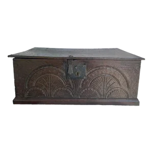 17th Century English Jacobean Carved Oak Bible Box.