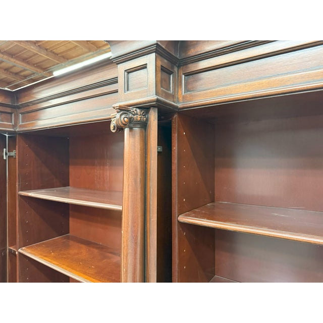 Neoclassical Vintage Cherry Wood Classical Bookcase For Sale - Image 3 of 3