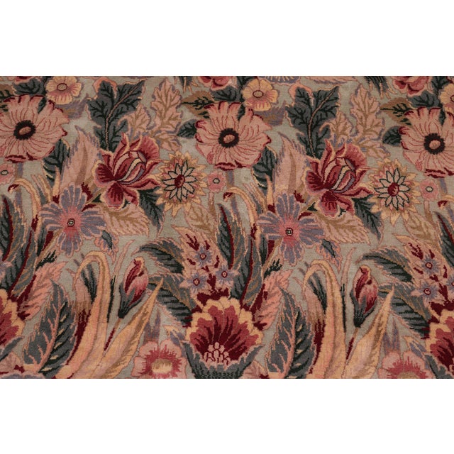 1990s Floral 1990's Pak-Persian Green/Green Wool Rug - 9'0'' X 12'3'' For Sale - Image 5 of 9