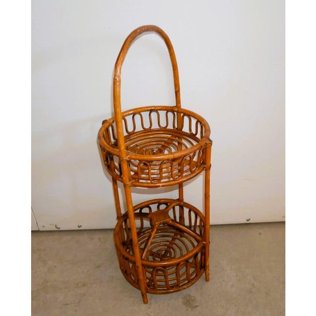 Vintage Bottle Holder Bamboo Bottle Holder Cart, 1960s For Sale - Image 13 of 13