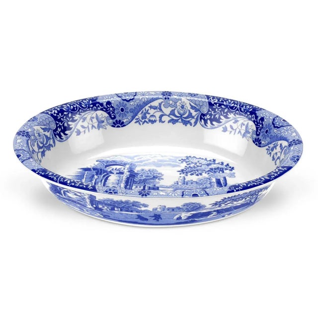 Spode Blue Italian Oval Rim Dish 12.5" x 9" For Sale In New York - Image 6 of 6