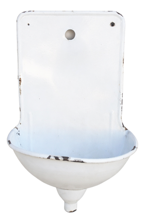 Mid-Century Modern Sculptural Wall-Mounted Enamel Basin, 1950s