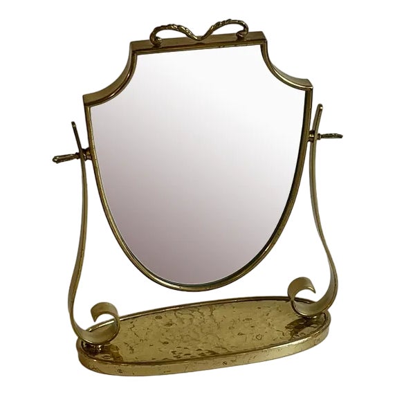 Brass Mirror attributed to Gio Ponti, 1940s For Sale