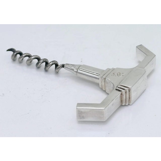 Art Deco /Moderne Sterling (.950) & Silverplate Corkscrew, Monogram 'S', 1930 For Sale - Image 10 of 11