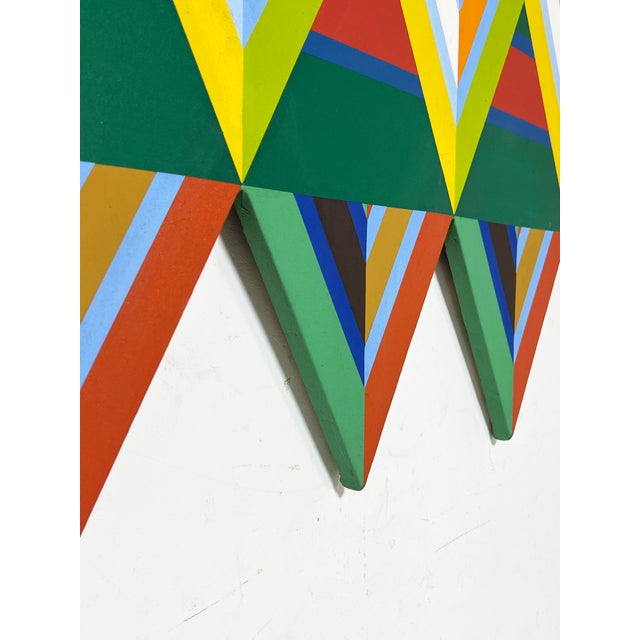 Textile C. 1960s Op Art Shaped Canvas Painting For Sale - Image 7 of 11