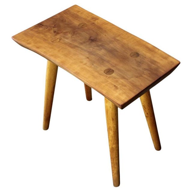 Mid-Century Modern Cherry Stool, Czechoslovakia, 1960s For Sale - Image 11 of 11