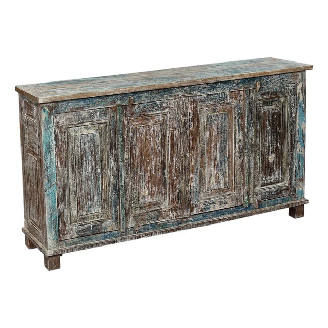 Sideboard/Buffet Made From Antique Indian Teakwood Architectural Elements For Sale