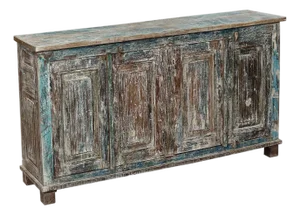 Sideboard/Buffet Made From Antique Indian Teakwood Architectural Elements