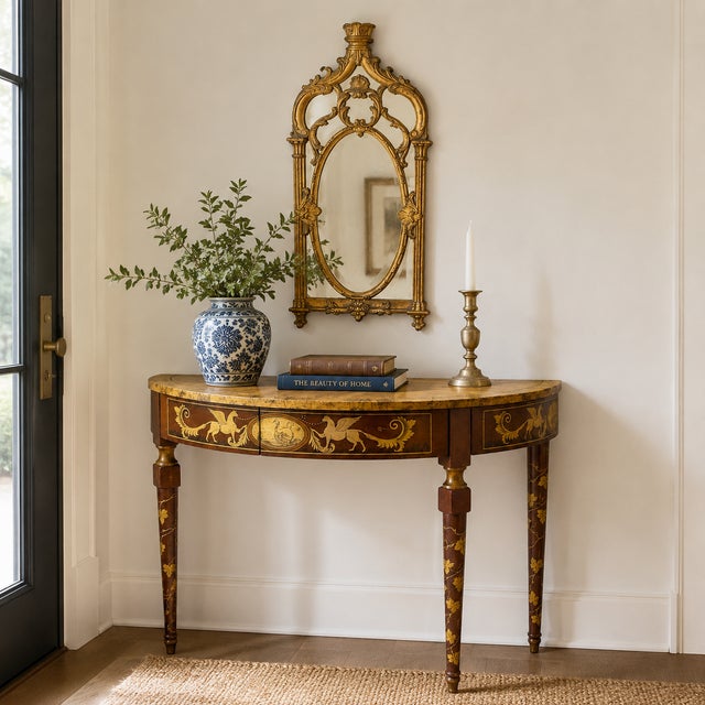 Neo-Classical Style Painted Console Table With Faux Marble Top by Chelsea House For Sale In Atlanta - Image 6 of 7