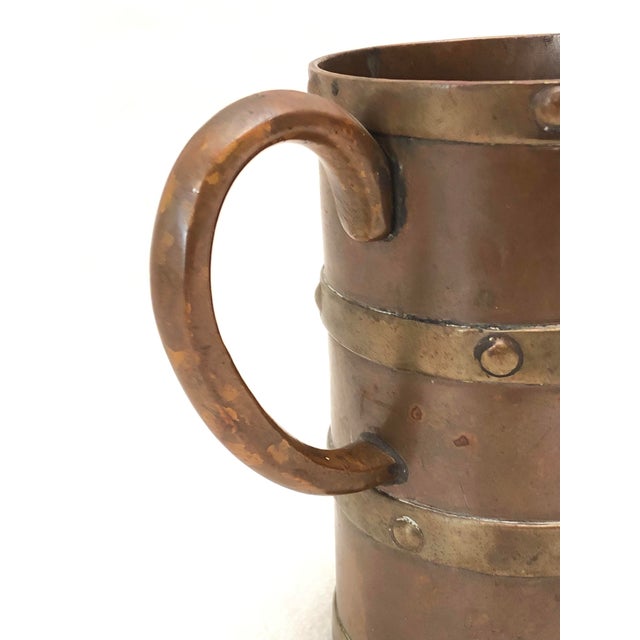 Late 19th Century Antique Vintage 1800s Stein, Mug, Tankard, Bronze Brass Copper Arts Crafts Design For Sale - Image 5 of 7