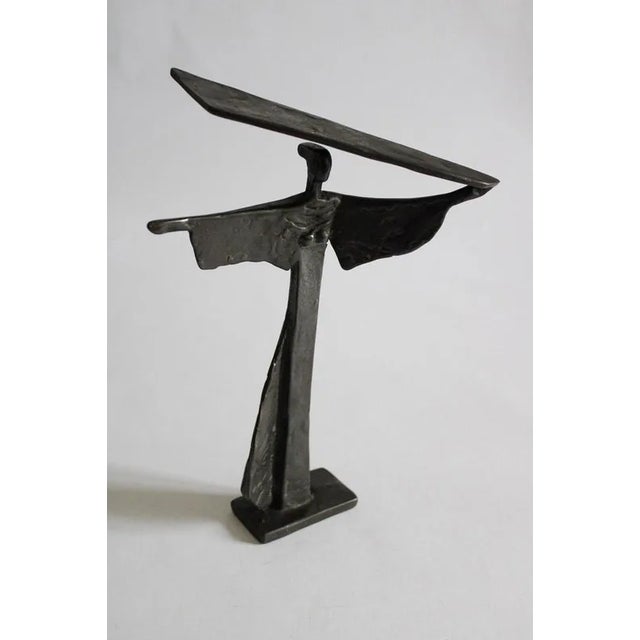 Italian Bronze Abstract Sculpture by Ugo Carà, 1980 For Sale - Image 6 of 12