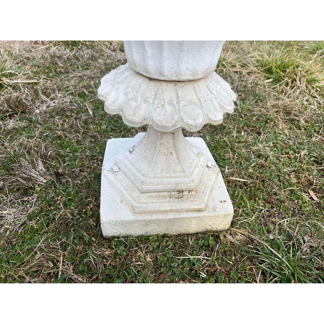 Metal Pair of Victorian Style Cast Metal Urns - Set of 2 For Sale - Image 7 of 10