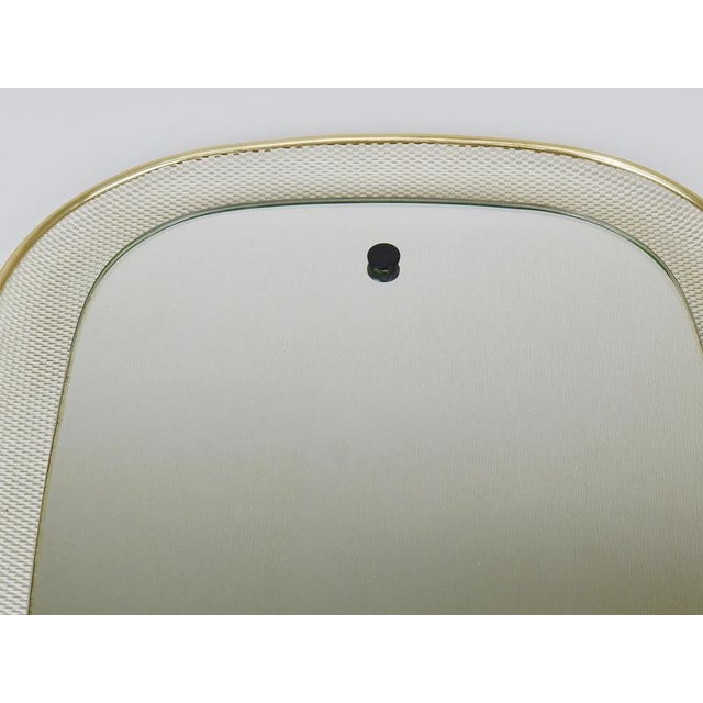 Cream Mid-Century Wall Mirror in Rigitulle Metal & Brass by Vereinigte Werkstätten for Kunst, Germany, 1950s For Sale - Image 8 of 18