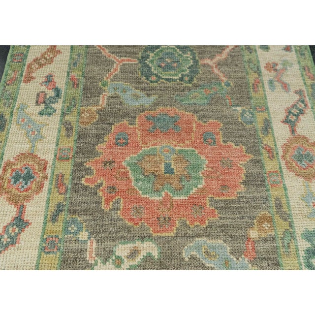 Turkish Oushak Rug 2'6" x 6'4" #20225 For Sale - Image 4 of 8