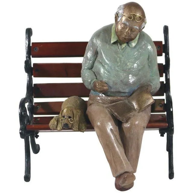 Folk Art Vintage Folk Art Mixed Media Sculpture 'Waiting for Godot' 20th Century Artist For Sale - Image 3 of 6