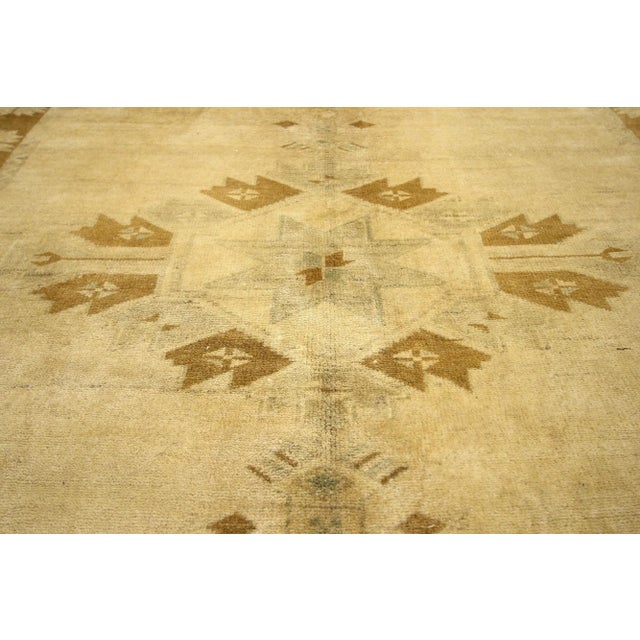 Vintage Turkish Oushak Gallery Rug, Wide Hallway Runner - 05'00 X 12'00 For Sale - Image 4 of 7