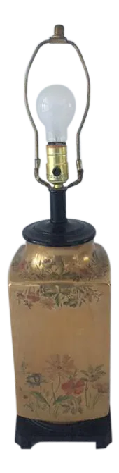 Vintage Gold Floral Table Lamp